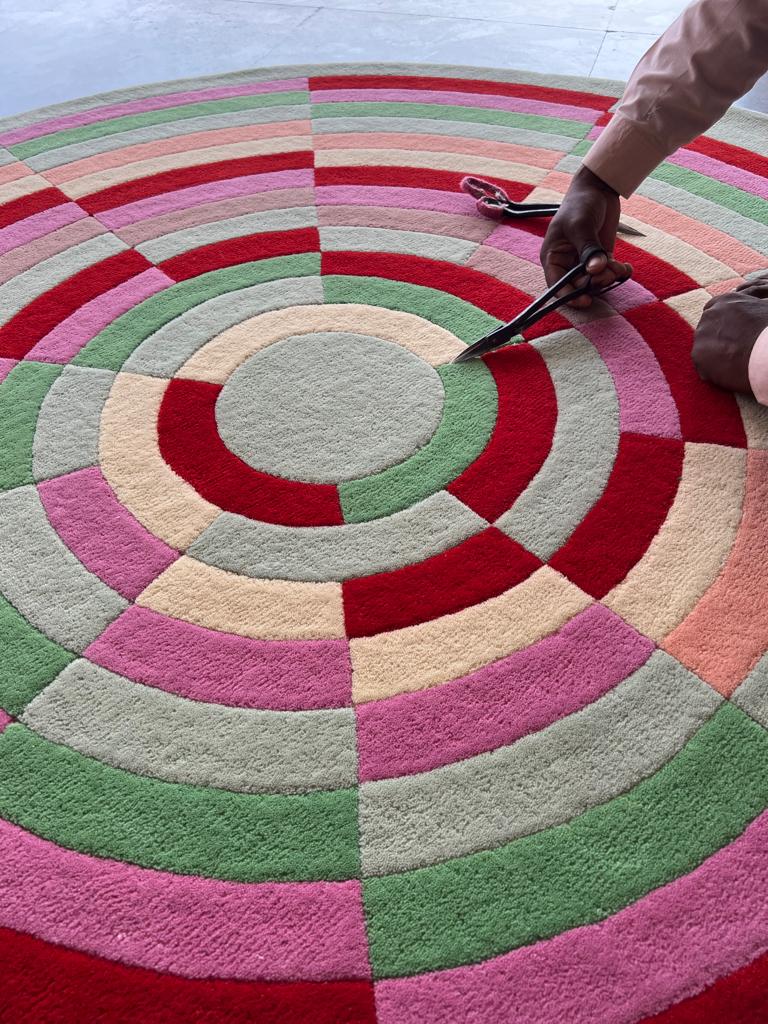 Chakra Tufted Rug Production Handmade Process