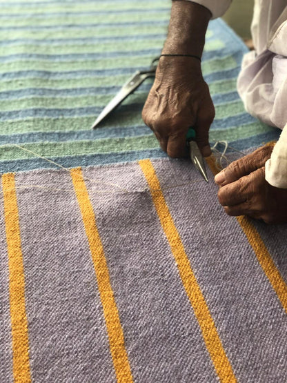 Lavender Flatweave Rug Production Handmade Process