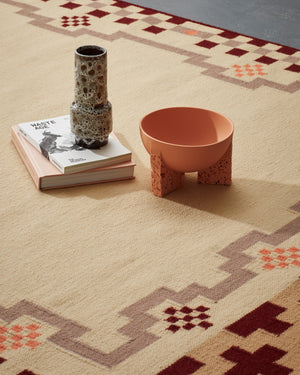 Chevron in Cream and Burgundy