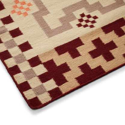 Chevron in Cream and Burgundy