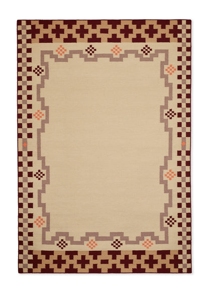 Chevron in Cream and Burgundy