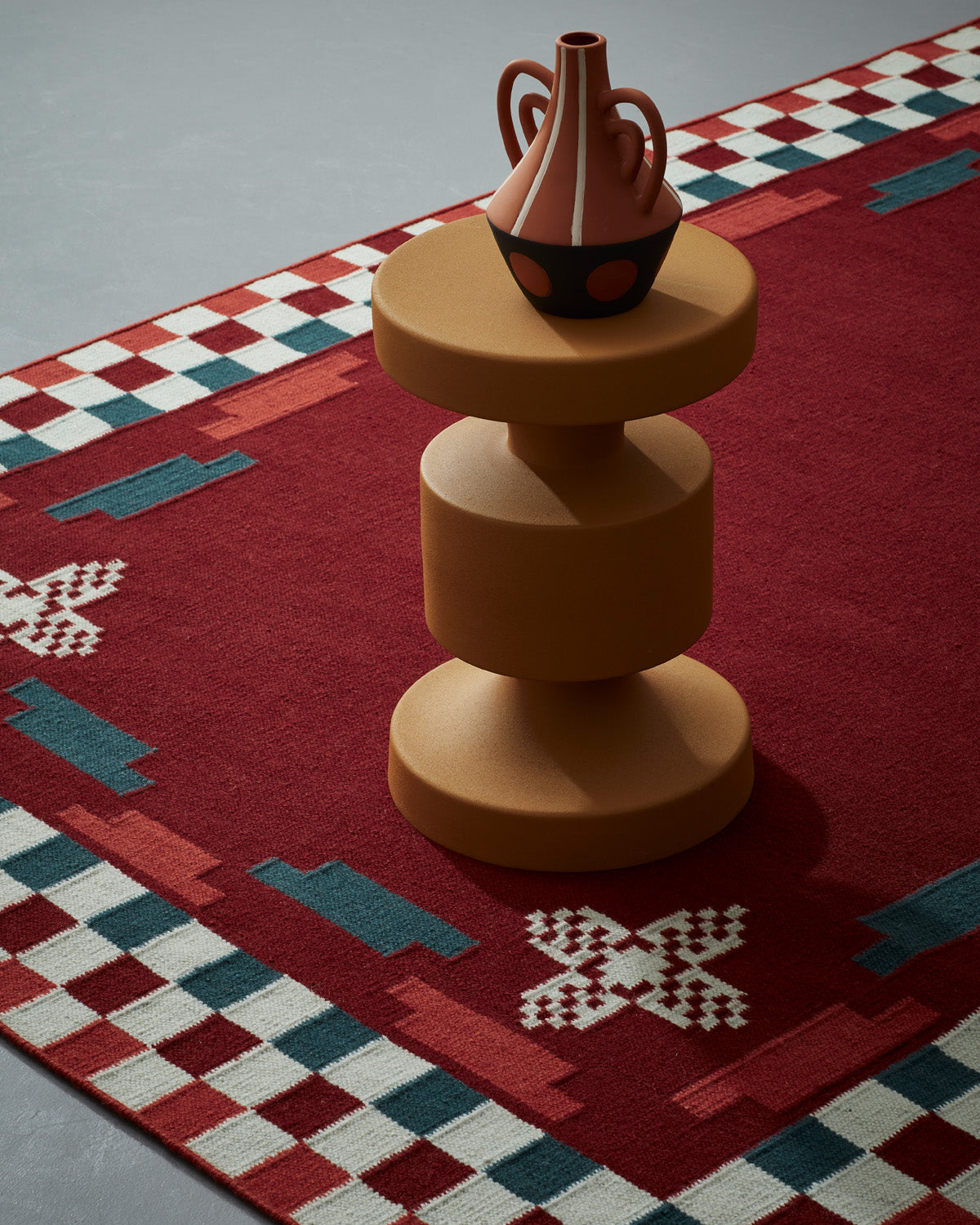 Herringbone in Red and Blue