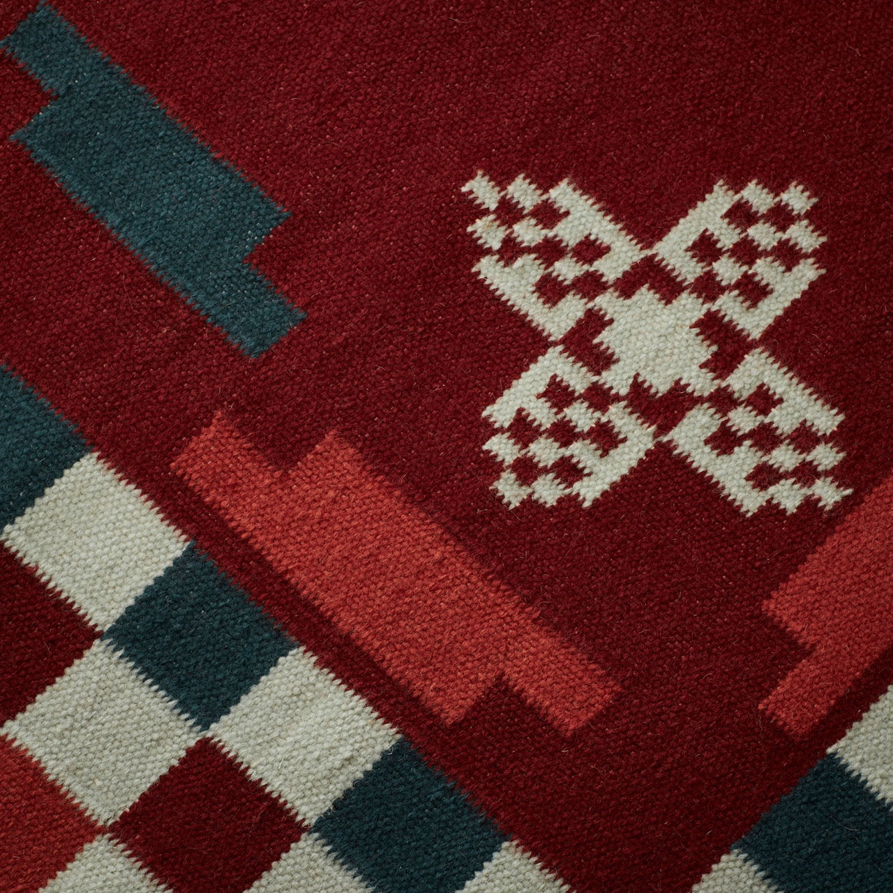 Herringbone in Red and Blue