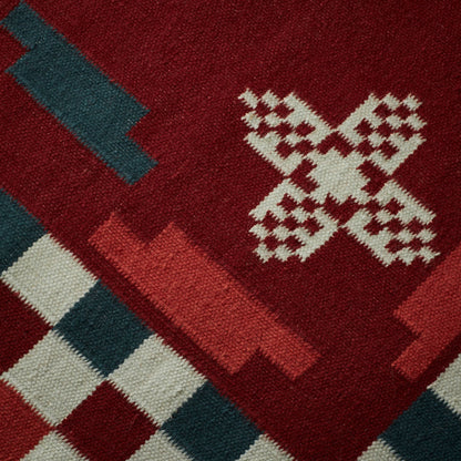 Herringbone in Red and Blue