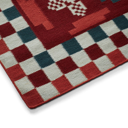 Herringbone in Red and Blue