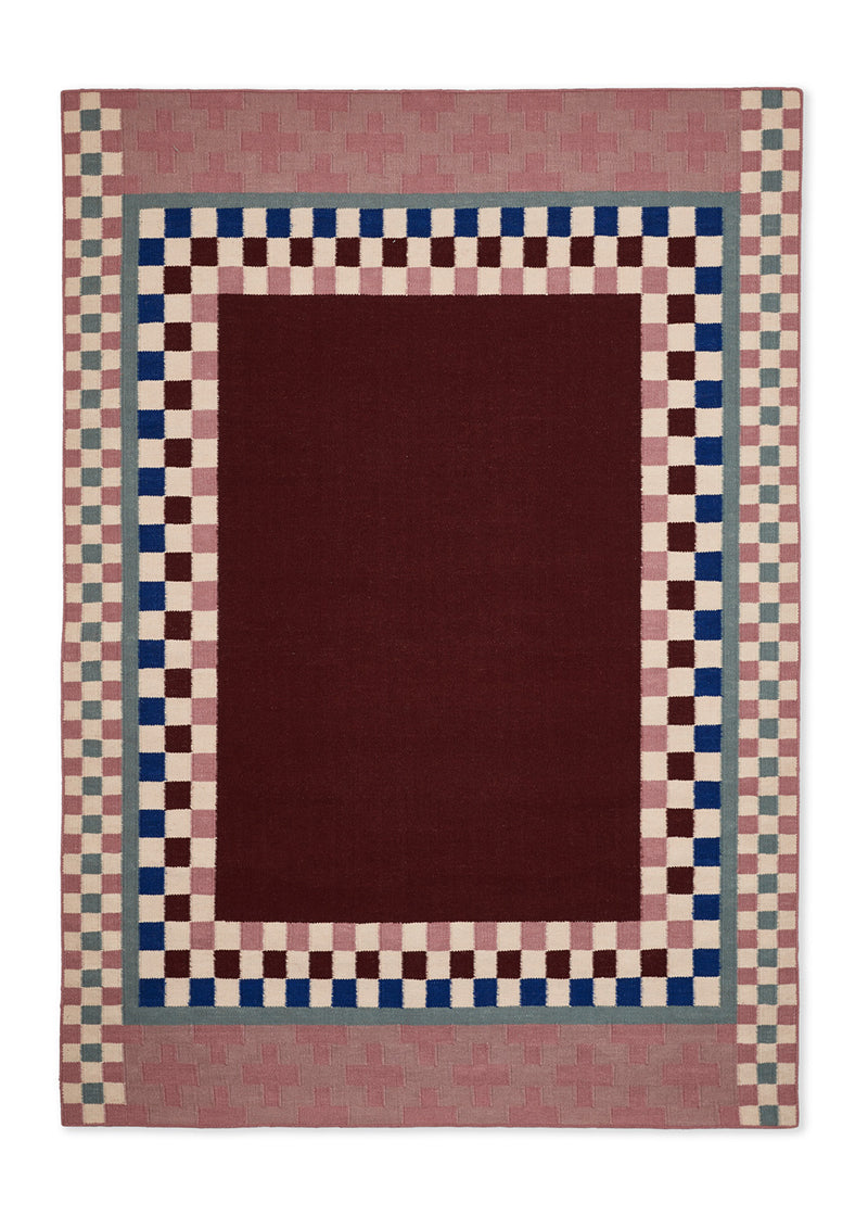 Trellis in Burgundy and Lilac