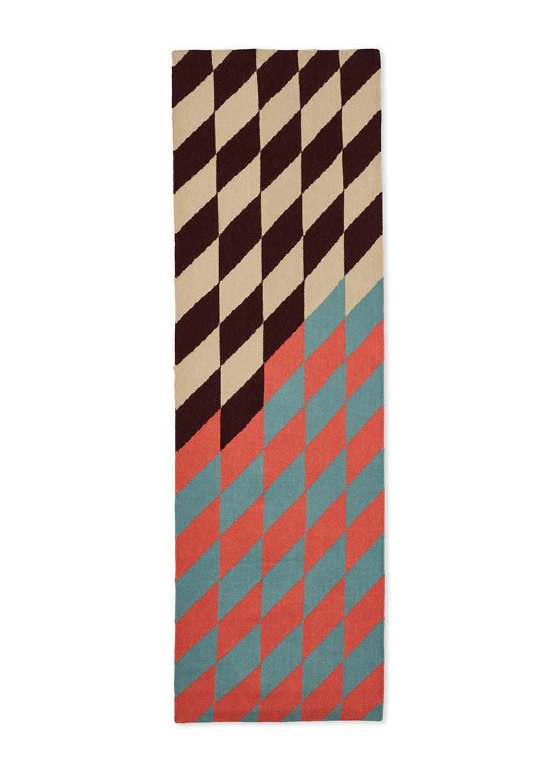 Harlequin X in Blue and Coral