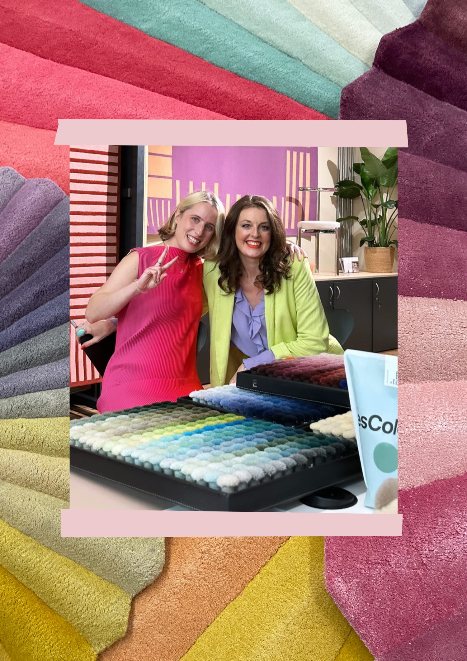Designer Kitty Joseph and YesColours founder Emma Bestley at our Colour Stories workshop.