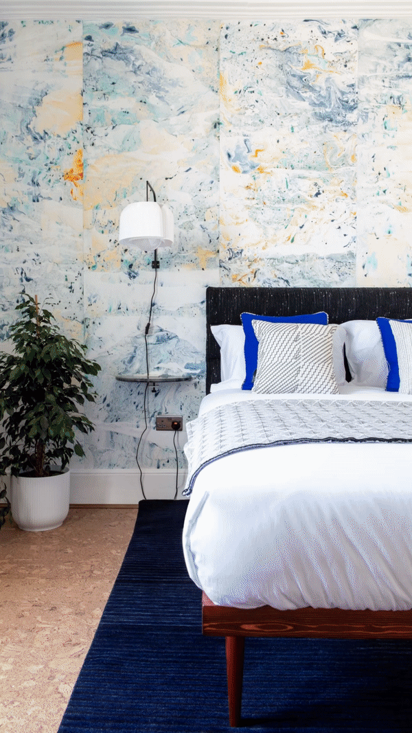 'Wasted' rugs featured in Angela's of Margate hotel, Photographed by Jo Bridges.